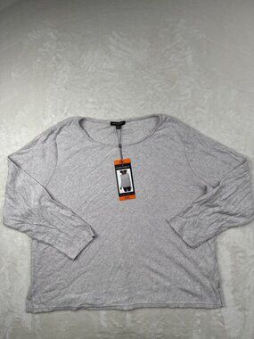 Mario Serrani Womens Gray Textured Long Sleeve Top XXL Italy